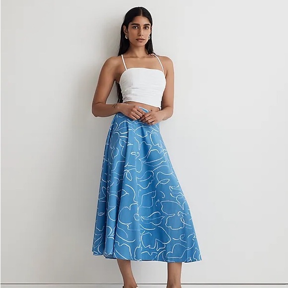 NWT Madewell Signature Poplin Maxi Skirt in Linear Bloom - Picture 2 of 4